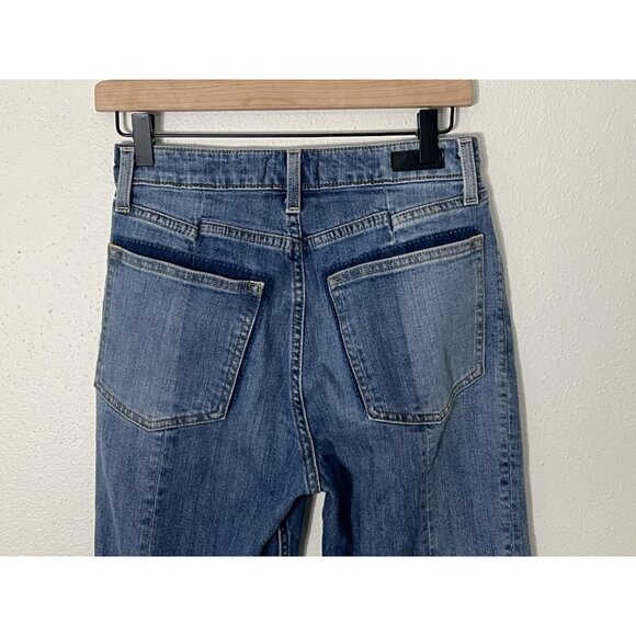 Abercrombie and Fitch Zoe Natural Rise Ankle Straight Patchwork Jeans Size 28/6 - Picture 8 of 14